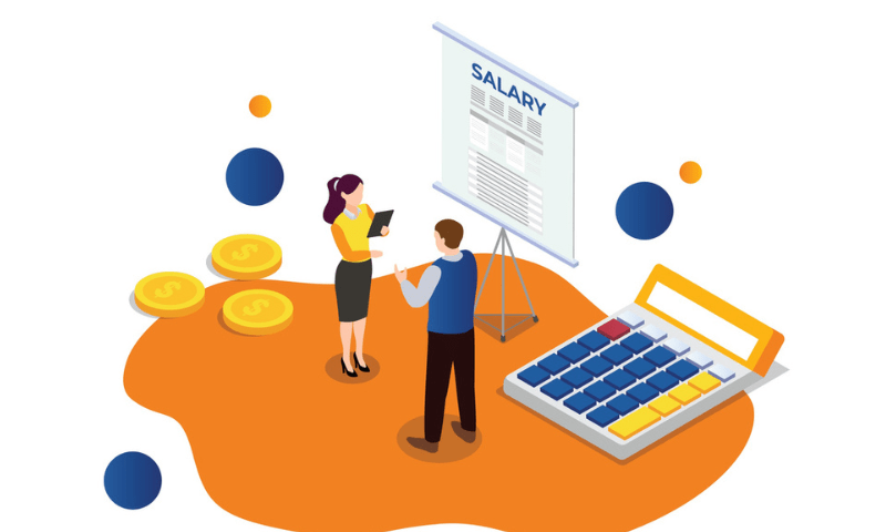 An employee in an interview is negotiating salary with the HR